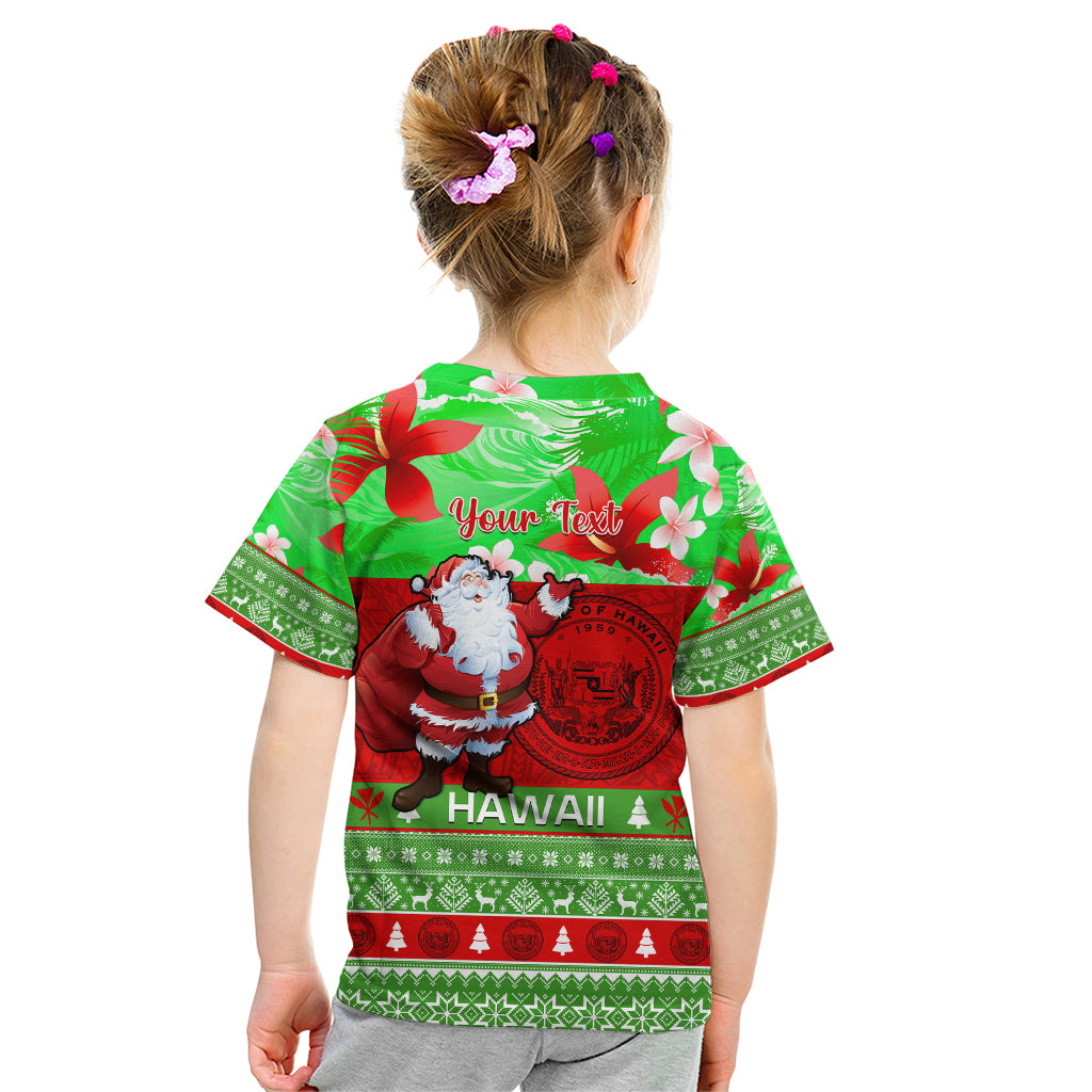 Personalised Hawaii Christmas Kid T Shirt Mele Kalikimaka Hawaiian Santa Tropical Vibes - Wonder Print Shop