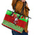 Personalised Hawaii Christmas Leather Tote Bag Mele Kalikimaka Hawaiian Santa Tropical Vibes - Wonder Print Shop