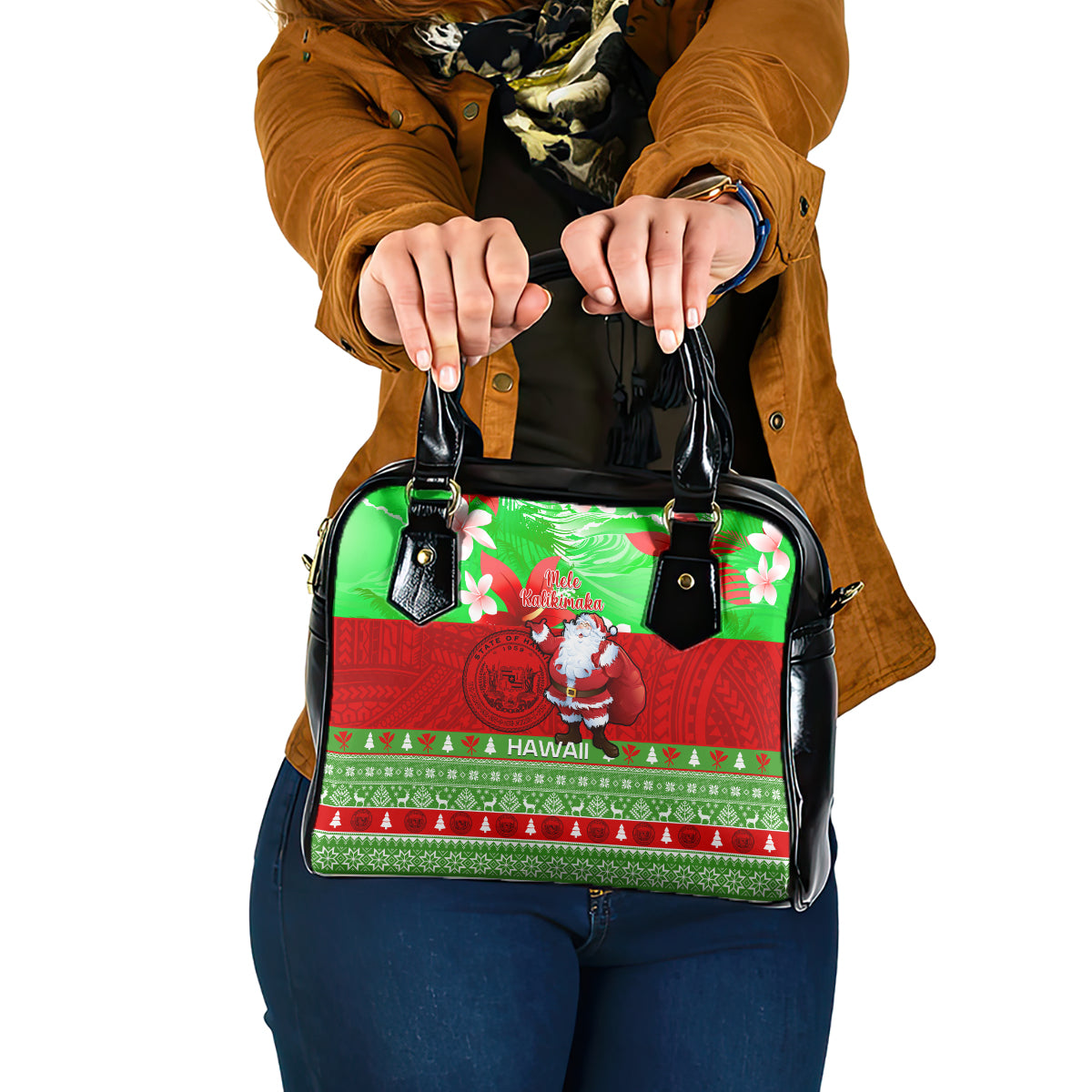 personalised-hawaii-christmas-shoulder-handbag-mele-kalikimaka-hawaiian-santa-tropical-vibes