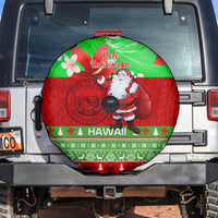 Personalised Hawaii Christmas Spare Tire Cover Mele Kalikimaka Hawaiian Santa Tropical Vibes - Wonder Print Shop