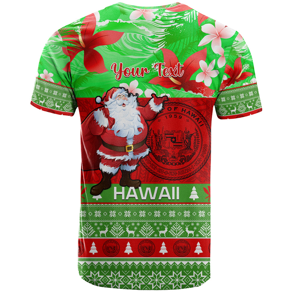Personalised Hawaii Christmas T Shirt Mele Kalikimaka Hawaiian Santa Tropical Vibes - Wonder Print Shop