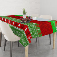 Personalised Hawaii Christmas Tablecloth Mele Kalikimaka Hawaiian Santa Tropical Vibes - Wonder Print Shop