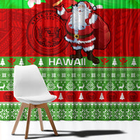 Personalised Hawaii Christmas Window Curtain Mele Kalikimaka Hawaiian Santa Tropical Vibes - Wonder Print Shop