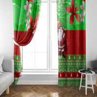 Personalised Hawaii Christmas Window Curtain Mele Kalikimaka Hawaiian Santa Tropical Vibes - Wonder Print Shop
