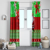 Personalised Hawaii Christmas Window Curtain Mele Kalikimaka Hawaiian Santa Tropical Vibes - Wonder Print Shop