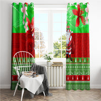Personalised Hawaii Christmas Window Curtain Mele Kalikimaka Hawaiian Santa Tropical Vibes - Wonder Print Shop