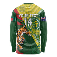 Custom Bangladesh And Australia Cricket Long Sleeve Shirt Kangaroo Tiger Together - Wonder Print Shop