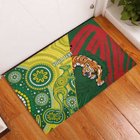 Custom Bangladesh And Australia Cricket Rubber Doormat Kangaroo Tiger Together - Wonder Print Shop