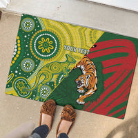 Custom Bangladesh And Australia Cricket Rubber Doormat Kangaroo Tiger Together - Wonder Print Shop