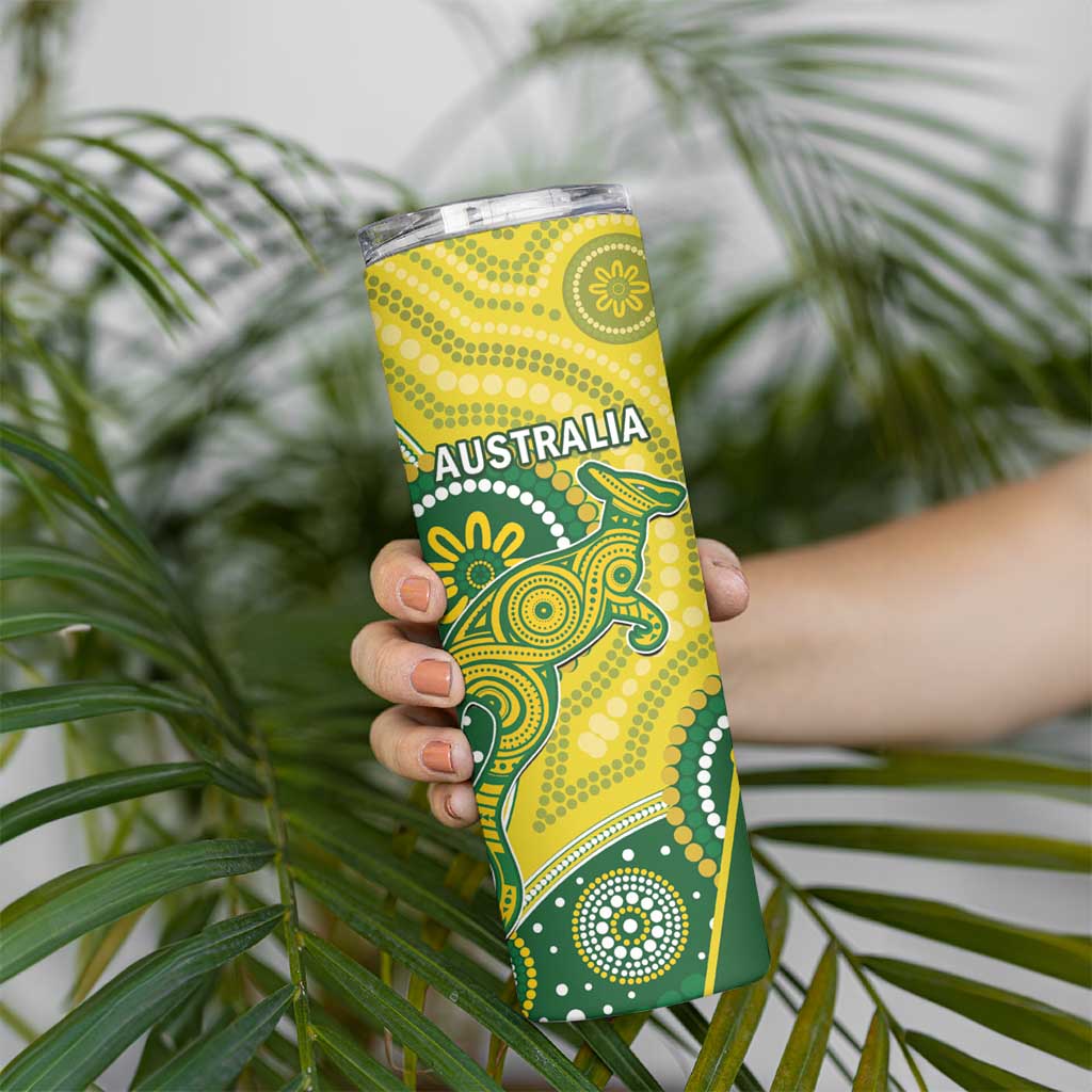 Bangladesh And Australia Cricket Skinny Tumbler Kangaroo Tiger Together - Wonder Print Shop