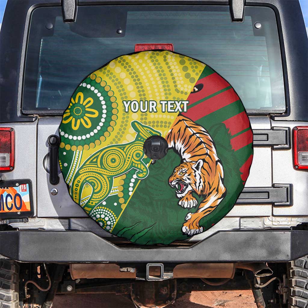 Custom Bangladesh And Australia Cricket Spare Tire Cover Kangaroo Tiger Together - Wonder Print Shop