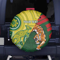 Custom Bangladesh And Australia Cricket Spare Tire Cover Kangaroo Tiger Together - Wonder Print Shop