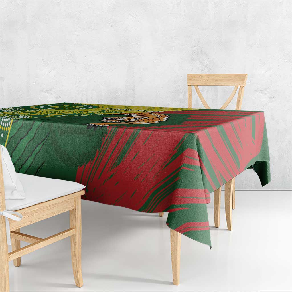 Custom Bangladesh And Australia Cricket Tablecloth Kangaroo Tiger Together - Wonder Print Shop