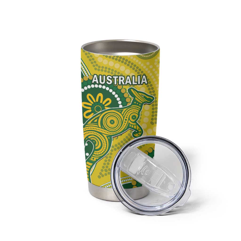 Bangladesh And Australia Cricket Tumbler Cup Kangaroo Tiger Together - Wonder Print Shop