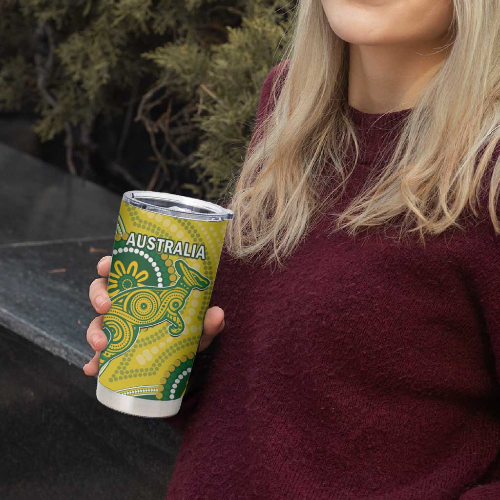 Bangladesh And Australia Cricket Tumbler Cup Kangaroo Tiger Together - Wonder Print Shop