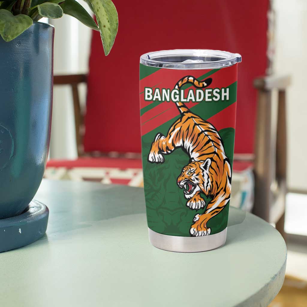 Bangladesh And Australia Cricket Tumbler Cup Kangaroo Tiger Together - Wonder Print Shop