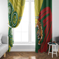 Custom Bangladesh And Australia Cricket Window Curtain Kangaroo Tiger Together - Wonder Print Shop