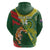 Custom Bangladesh And Australia Cricket Zip Hoodie Kangaroo Tiger Together - Wonder Print Shop