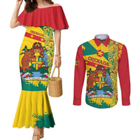 Grenada Couples Matching Mermaid Dress and Long Sleeve Button Shirt Gwenad Nutmeg Island of Spice
