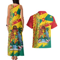 Grenada Couples Matching Tank Maxi Dress and Hawaiian Shirt Gwenad Nutmeg Island of Spice - Wonder Print Shop
