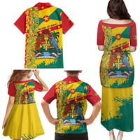 Grenada Family Matching Puletasi and Hawaiian Shirt Gwenad Nutmeg Island of Spice - Wonder Print Shop
