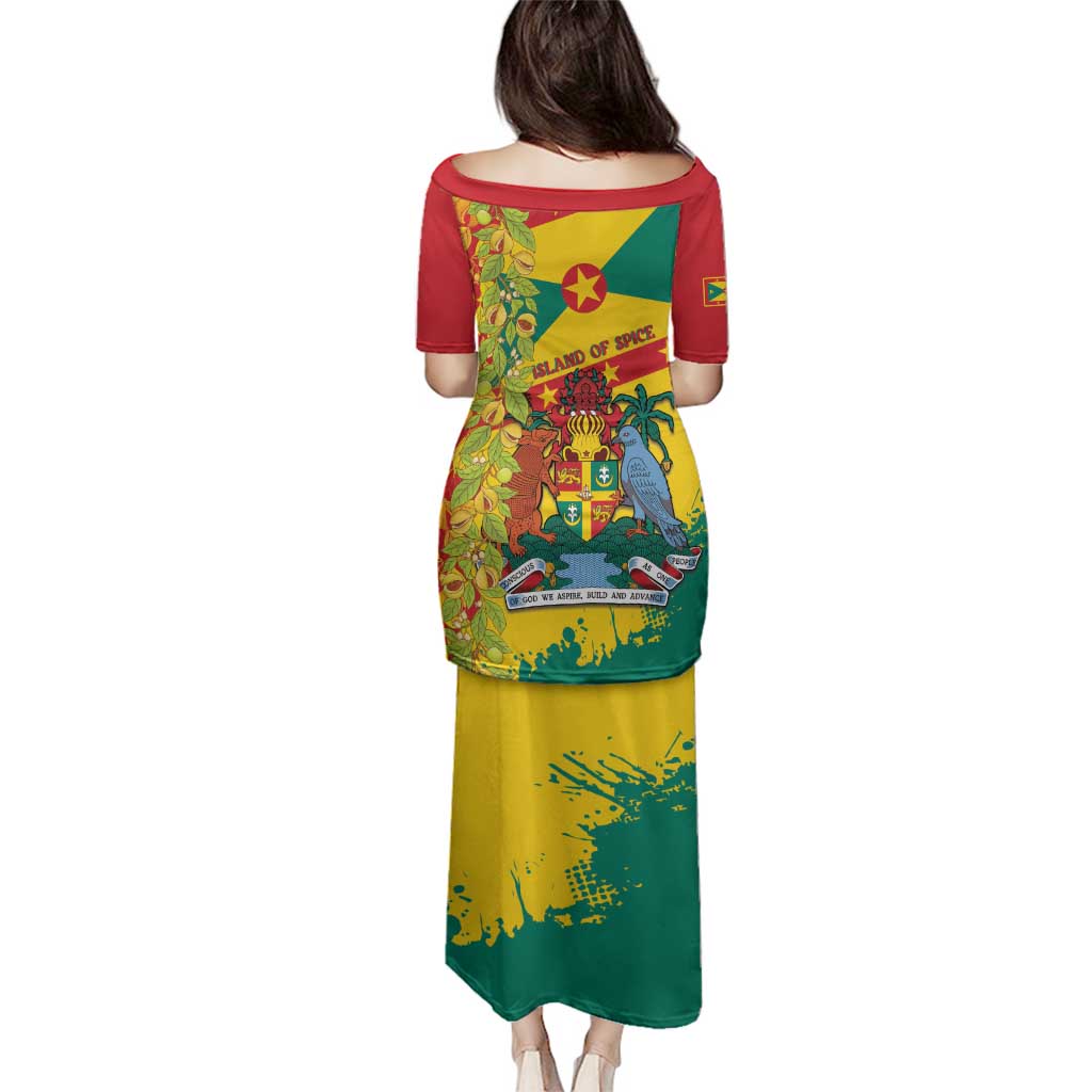 Grenada Family Matching Puletasi and Hawaiian Shirt Gwenad Nutmeg Island of Spice - Wonder Print Shop