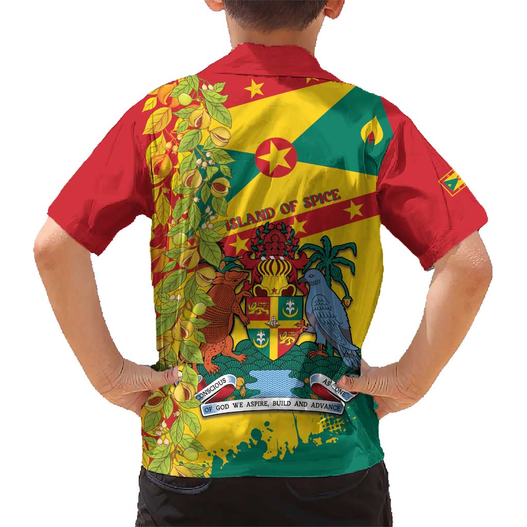 Grenada Family Matching Short Sleeve Bodycon Dress and Hawaiian Shirt Gwenad Nutmeg Island of Spice - Wonder Print Shop