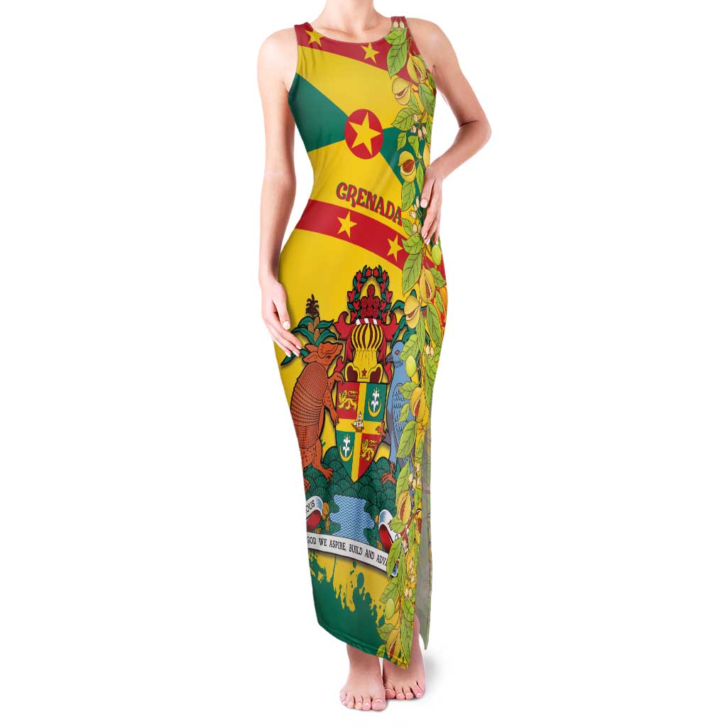 Grenada Family Matching Tank Maxi Dress and Hawaiian Shirt Gwenad Nutmeg Island of Spice - Wonder Print Shop