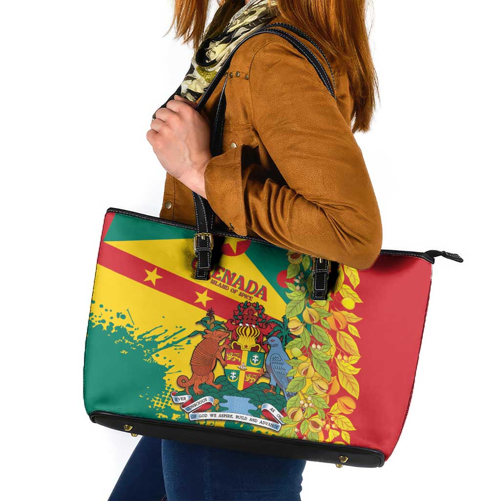Grenada Leather Tote Bag Gwenad Nutmeg Island of Spice - Wonder Print Shop