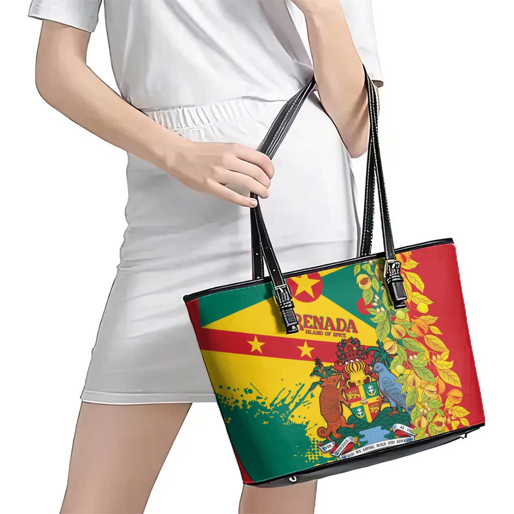 Grenada Leather Tote Bag Gwenad Nutmeg Island of Spice - Wonder Print Shop