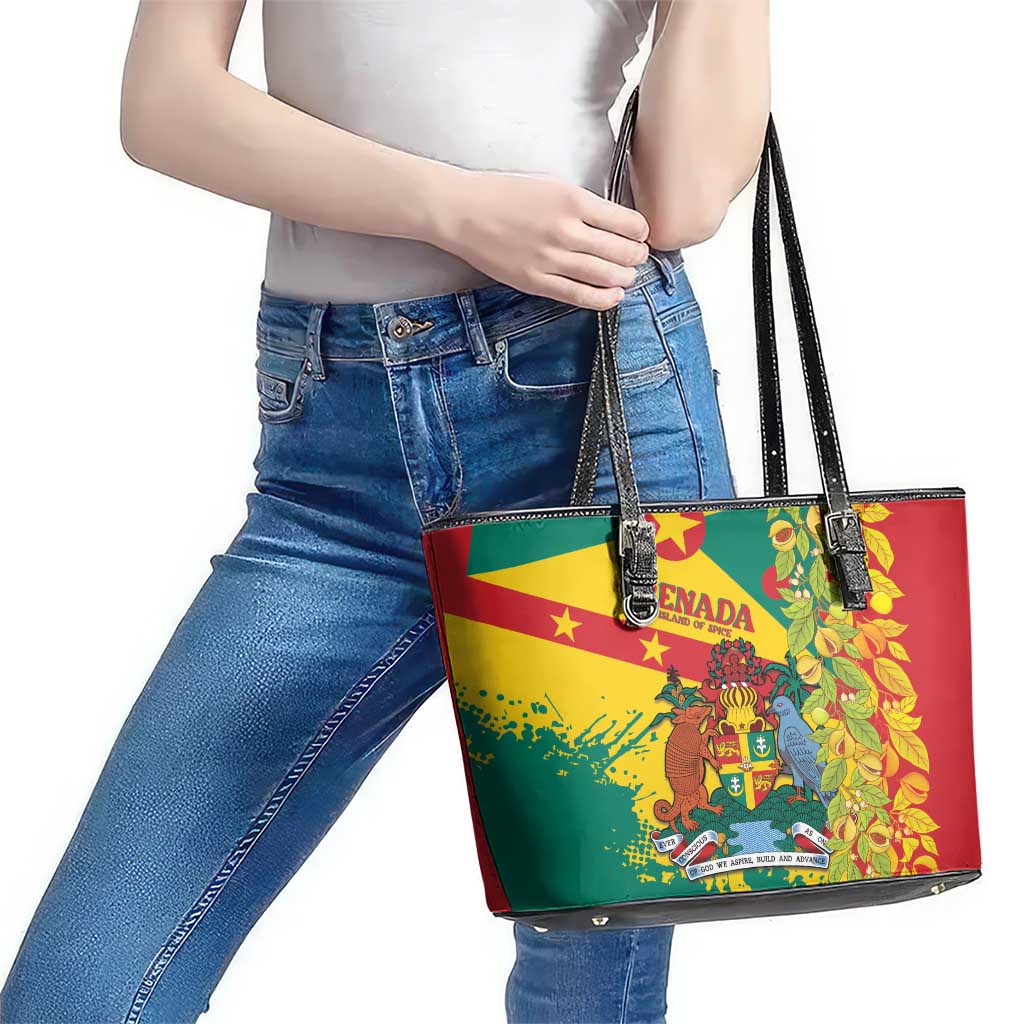 Grenada Leather Tote Bag Gwenad Nutmeg Island of Spice - Wonder Print Shop