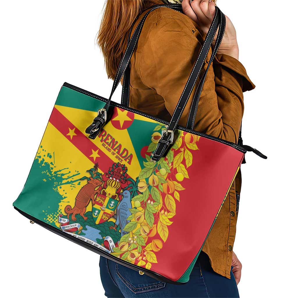Grenada Leather Tote Bag Gwenad Nutmeg Island of Spice - Wonder Print Shop