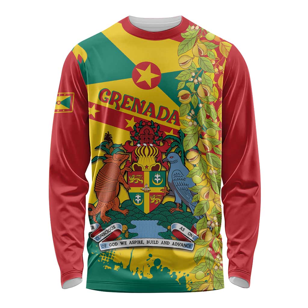 Grenada Long Sleeve Shirt Gwenad Nutmeg Island of Spice - Wonder Print Shop