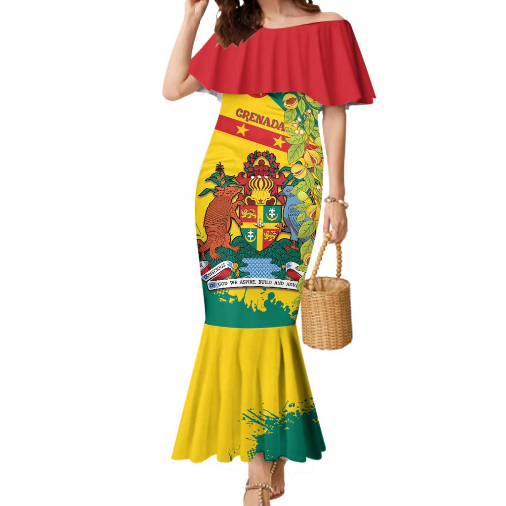 Grenada Mermaid Dress Gwenad Nutmeg Island of Spice - Wonder Print Shop