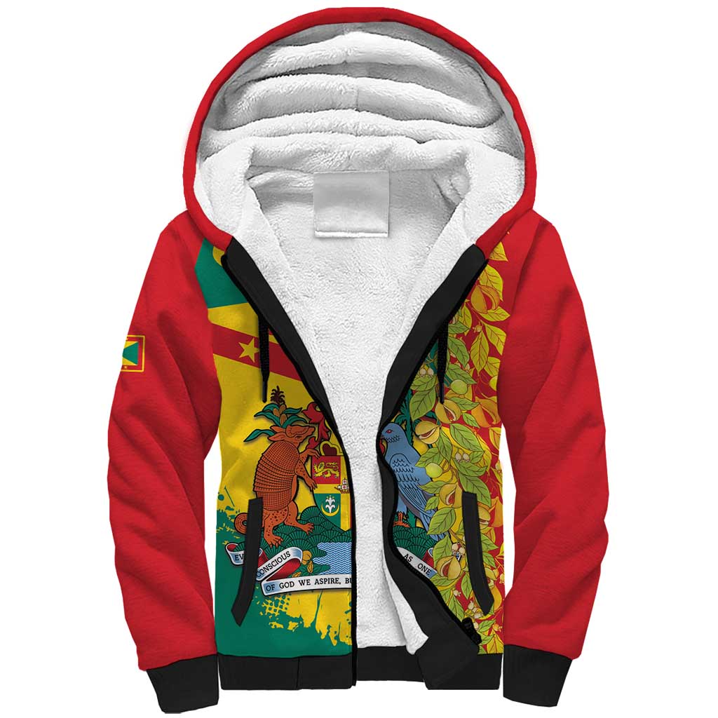 Grenada Sherpa Hoodie Gwenad Nutmeg Island of Spice - Wonder Print Shop