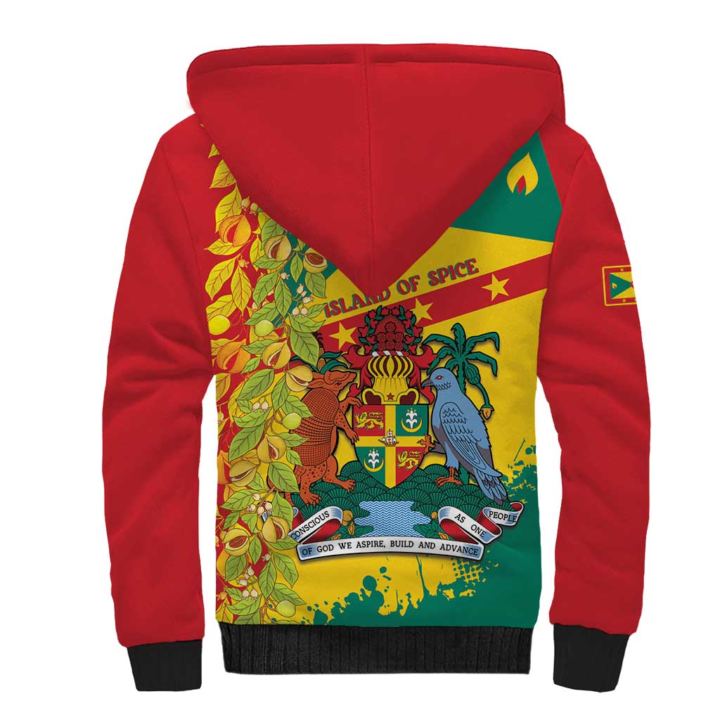 Grenada Sherpa Hoodie Gwenad Nutmeg Island of Spice - Wonder Print Shop