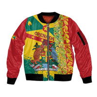 Grenada Sleeve Zip Bomber Jacket Gwenad Nutmeg Island of Spice - Wonder Print Shop