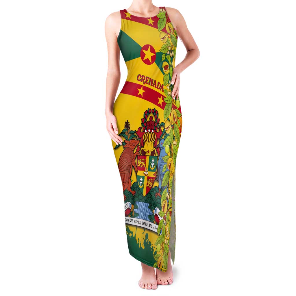 Grenada Tank Maxi Dress Gwenad Nutmeg Island of Spice - Wonder Print Shop