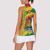 Grenada Women Sleeveless Polo Shirt Gwenad Nutmeg Island of Spice - Wonder Print Shop