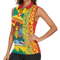 Grenada Women Sleeveless Polo Shirt Gwenad Nutmeg Island of Spice - Wonder Print Shop