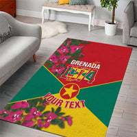 Grenada 1974 Area Rug Gwenad Map With Bougainvillea - Flag Color - Wonder Print Shop