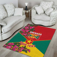 Grenada 1974 Area Rug Gwenad Map With Bougainvillea - Flag Color - Wonder Print Shop