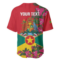 Grenada 1974 Baseball Jersey Gwenad Map With Bougainvillea - Flag Color - Wonder Print Shop