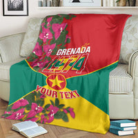 Grenada 1974 Blanket Gwenad Map With Bougainvillea - Flag Color