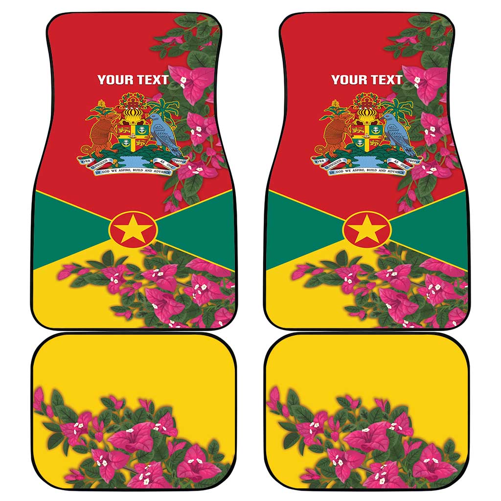 Grenada 1974 Car Mats Gwenad Map With Bougainvillea - Flag Color - Wonder Print Shop