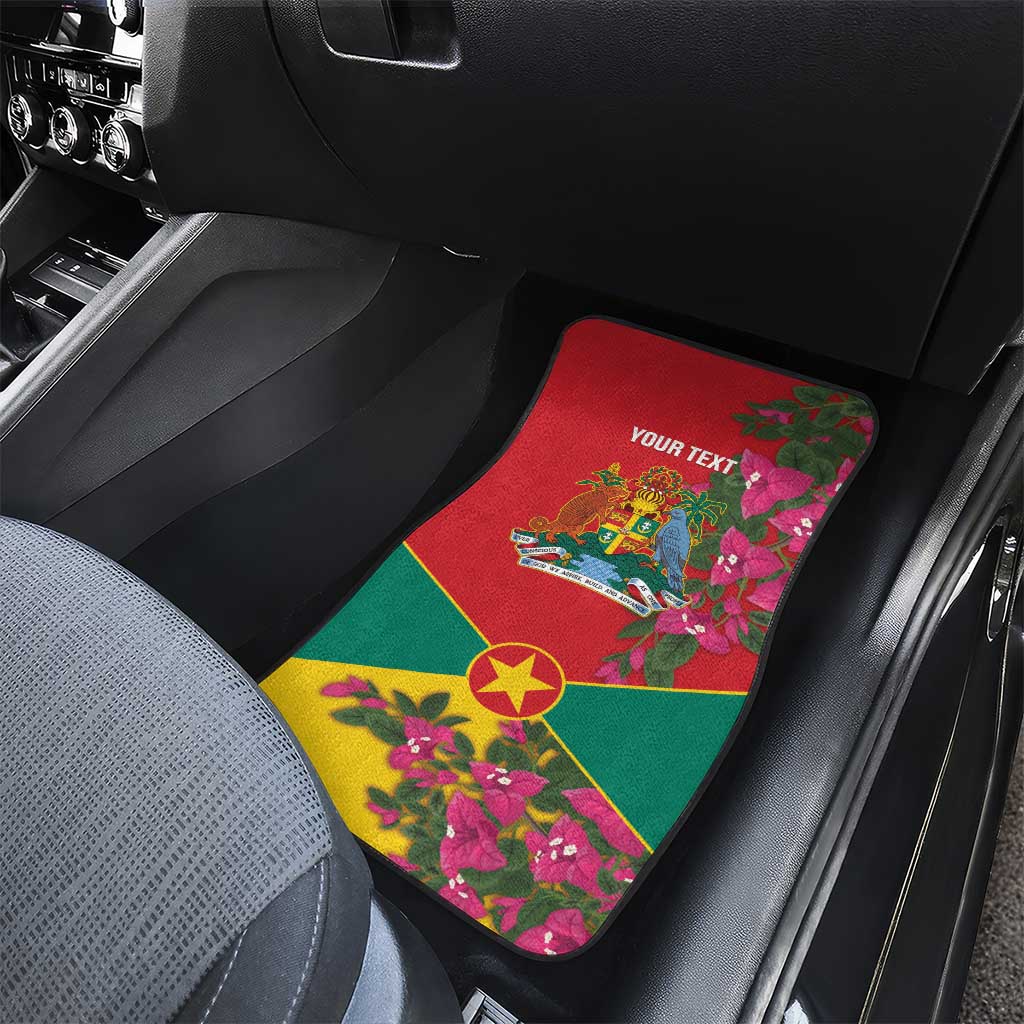 Grenada 1974 Car Mats Gwenad Map With Bougainvillea - Flag Color - Wonder Print Shop