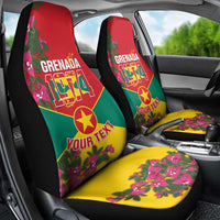 Grenada 1974 Car Seat Cover Gwenad Map With Bougainvillea - Flag Color - Wonder Print Shop