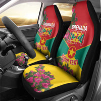Grenada 1974 Car Seat Cover Gwenad Map With Bougainvillea - Flag Color - Wonder Print Shop