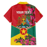 Grenada 1974 Family Matching Summer Maxi Dress and Hawaiian Shirt Gwenad Map With Bougainvillea - Flag Color - Wonder Print Shop