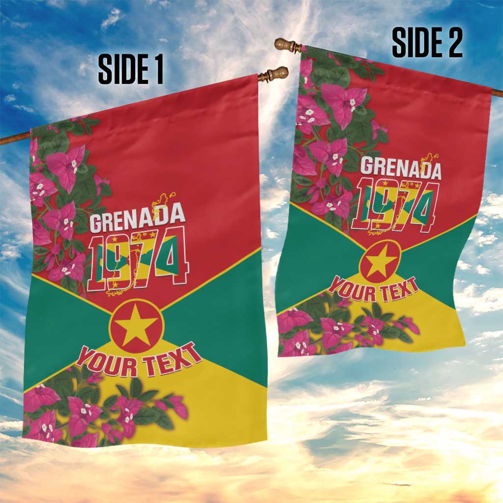 Grenada 1974 Garden Flag Gwenad Map With Bougainvillea - Flag Color - Wonder Print Shop